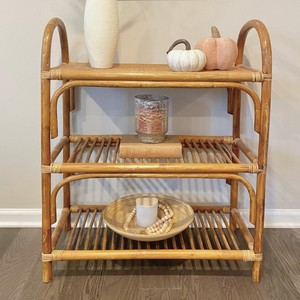 Handwoven rattan <b>shelf</b> cabinets floor stand book cases top choice furniture for room organizer - Product Image 6