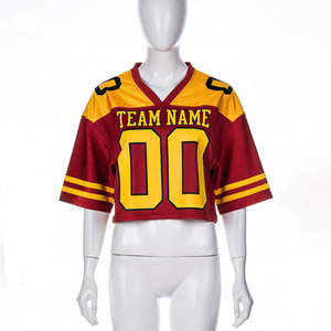Camiseta de Fútbol de Alta Calidad con Hombros Caídos, Malla Transpirable, Estampado por Transferencia Térmica, Manga Corta, Corte Cuadrado, Estilo Americano para Fútbol y Rugby - Product Image 1