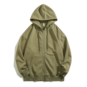Sweat à capuche unisexe d'hiver imprimé zippé en maille ample respirante en polyester/coton écologique – Vente en gros - Product Image 3