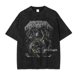 T-shirt surdimensionné personnalisé de haute qualité avec imprimé graphique de poisson japonais sur le dos, en coton respirant, style streetwear ample - Product Image 2