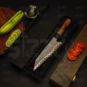 Couteau de chef Kiritsuke SIZZCO en cuivre damas fait main, style japonais, manche en bois de rose, ambidextre, lame de 6-7,9 pouces, qualité supérieure, personnalisé - Product Image 5