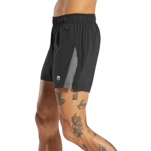 Shorts de sport pour homme, coupe slim, 5 pouces, légers, pour la gym, l'entraînement, la course à pied, couleur noire - Product Image 3