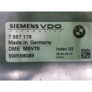 Módulo de Control del Motor DME Serie 5 2004-2010 Usado OEM 7567178 - Product Image 2