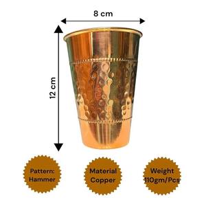 Ensemble de 6 verres à boire en cuivre martelé, gobelets coniques en cuivre pour l'eau, les jus, la maison, les restaurants et les hôtels - Product Image 2