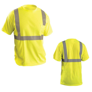 เสื้อยืดทำงานก่อสร้างแขนสั้นสะท้อนแสงสำหรับผู้ชาย ผ้าฝ้าย 100% จากโรงงานโดยตรง - Product Image 3