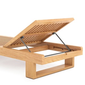 Tumbona Moderna de Madera de Teca con Respaldo Inclinable y Patas Cónicas, Muebles de Exterior de Diseño Minimalista - Product Image 6