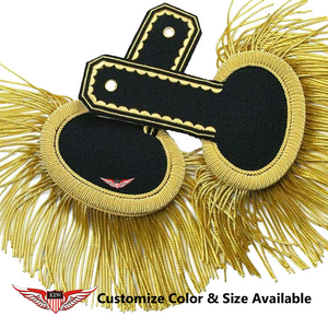 Epaulettes de Hombro Metálicas Doradas KEW con Flecos, Diseño Vintage de Lujo, Ecológicas, Bordadas, Acabado Duradero, Personalizables - Product Image 2
