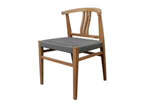 Chaise de salle à manger moderne en teck avec assise tressée, design minimaliste pour l'extérieur et la salle à manger, mobilier de maison durable - Product Image 6