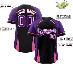 Camiseta de Béisbol Unisex de Alto Rendimiento, Personalizada, Transpirable, de Secado Rápido, Antibacteriana, Tallas Grandes, 100% Poliéster - Product Image 2