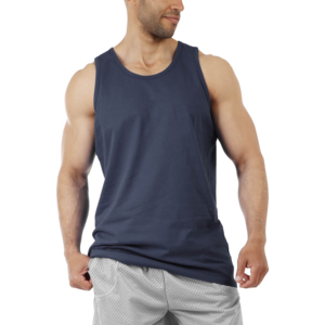 Hot Selling Casual Knitted Gym Workout Men's Tank Top High Quality Custom Made Quick-Drying Spandex / <b>Polyester</b> Tank Top - Product Image 4