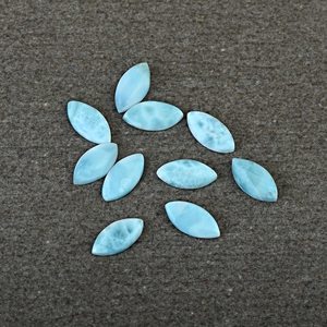 Prêt à expédier : Cabochon de Larimar naturel, taille marquise, pierre authentique dominicaine pour la guérison et la méditation, bijoux, marché des pierres précieuses de Miami - Product Image 1