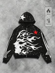 Sweat-shirts à capuche zippés pour hommes, imprimés graphiques, coton lourd 400 GSM, streetwear, fabricant de vêtements en gros OEM - Product Image 5