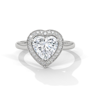 Stylish 14k White Gold <b>Diamond</b> <b>Ring</b> Comes With Elegant Heart Cut Design Lab Grown <b>Diamonds</b> <b>Ring</b> Perfect Part Jewelry For Girls - Product Image 1
