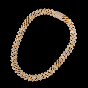 Cadena Hip Hop de Diseño Lujoso y Atractivo, Chapada en Oro de 14K, con Eslabones de Moissanita y Diamantes, Micro Pavé, Diseño Moderno - Product Image 2