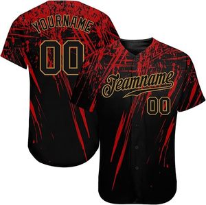 Custom Sublimated <b>Baseball</b> Jersey Men's 100% Polyester Black Red Short Sleeve Team Uniform - Product Image 1