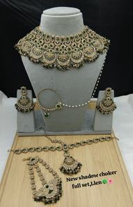 Conjunto de Collar de Novia Étnico Kundan Chapado en Oro de Alta Calidad para Mujer, con Aretes Jhumka de Perlas Esmaltadas, para Bodas y Fiestas - Product Image 2