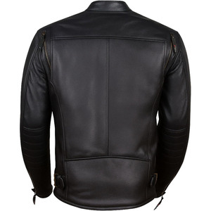 Blouson de moto unisexe personnalisable en cuir de buffle naturel avec protection CE, ventilation, noir, hiver, style cruiser - Product Image 3