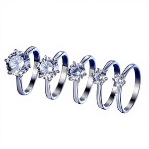 Bague de fiançailles et de mariage ajustable Aniva de luxe, en argent sterling 925, diamant de laboratoire taille brillant, certifié IGI, style ethnique - Product Image 2