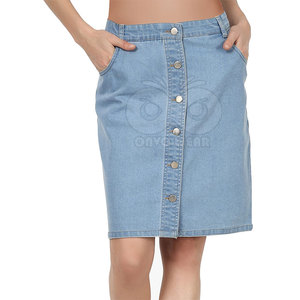 OEM Services High Quality Custom Design Women Jeans <b>Skirt</b> New Design Jeans <b>Skirt</b> For Women - Product Image 2