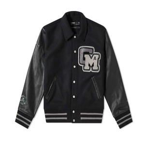 Blouson d'hiver matelassé en cuir double face avec broderie chenille et logo, style universitaire, à prix abordable - Product Image 3