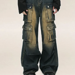 Pantalones Vaqueros Holgados Lisos para Hombre, Jeans Oversize, Estilo Hip Hop, Streetwear, Pantalones Holgados de Alta Calidad con 6 Bolsillos - Product Image 2