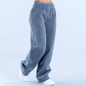 Pantalon de jogging décontracté à jambe large avec logo personnalisé, vente en gros, pour femme, longueur intégrale, couleur unie, respirant, écologique, en promotion - Product Image 1