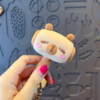 Porte-clés en peluche Capybara mignon qui couine, jouet anti-stress, ornement original de sac à dos de dessin animé, vente en gros