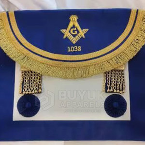 Delantales de masonería de cuero hechos a mano, bordados, ajustables, de diseño refinado y elegante, con broche de seguridad, lavables y personalizables. - Product Image 5