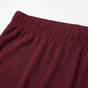 Jupe droite mi-mollet pour femme, couleur unie, taille élastique, fente latérale, en maille modal et élasthanne, style minimaliste, toutes saisons - Product Image 4