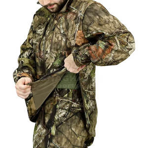 Veste de chasse imperméable pour hommes, veste de chasse silencieuse en softshell camouflage pour la chasse au cerf, au canard, à l'élk et à la dinde, vente en gros - Product Image 4
