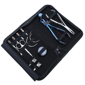 Custom Silver Hair Extension <b>tools</b> Accessories Set 7 Inch 2 Hole Crimping Plier & Blue Tape In Plier Beads Box Styling Clips - Product Image 1