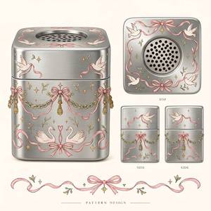 Brûleur d'encens Coquette en acier inoxydable argenté, diffuseur d'arômes de table, support de parfum de luxe, brûleur de Bakhoor pour la maison - Product Image 1