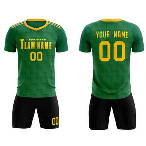 Customizable Unisex Soccer Jersey Uniform Dark <b>Green</b> Navy Sublimation Print Breathable Polyester Adult Team Kit - Product Image 3