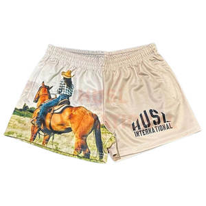 Shorts de football aborigène en sublimation, haute qualité, respirant, unisexe, shorts de foot australien avec poches - Product Image 1