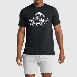Camiseta Deportiva de Punto OEM de 150 Gramos, 100% Algodón, Secado Rápido, Manga Corta, Diseño Urbano de Alta Calidad en Negro para Hombre - Product Image 1