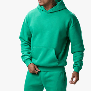 Sweat à capuche pour homme en molleton mélangé coton, coupe décontractée, col montant, demi-zip, poche kangourou, style streetwear urbain et mode décontractée - Product Image 1