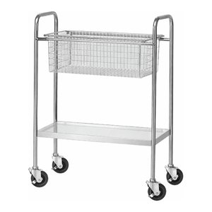 Chariot utilitaire industriel en acier inoxydable avec 1 à 8 paniers métalliques pour le stockage et le transport en atelier - Product Image 3
