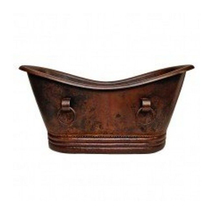 Fresh Arrival Copper Bathtub Freestanding Eco-friendly Silver & Copper Finish Large Size Metal Bathtub for Bathroom Use - Product Image 2