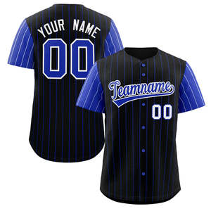 Camiseta de Béisbol con Cuello en V y Botones, Personalizada con Nombre y Número, Transpirable, con Rayas Finas, Uniforme Deportivo 100% Poliéster - Product Image 5