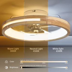 Ventilatore da soffitto LED a basso profilo da 20 pollici con luci, 6000K 3000K, 6 velocità, telecomando, illuminazione LED 3000-6000K - Product Image 5