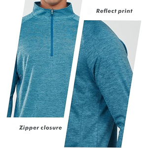 Camisa Personalizada de Manga Larga con Cierre de Cremallera para Hombre |   Suéter Deportivo Elástico y Transpirable |   Entrenamiento de Golf Digital Ecológico - Product Image 6