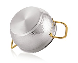 Cacerola de Metal con Acabado de Cobre Puro de Diseño Moderno con Tapa para Servir Hot Pot, Cocinar y Almacenar Alimentos - Product Image 5