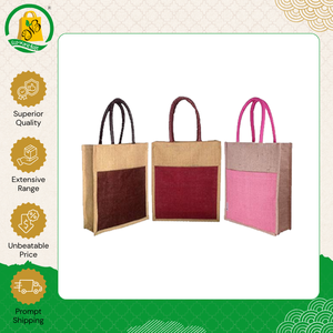 Bolsa de Compras de Yute de Primera Calidad, Estilo Moderno, con Bolsillo Frontal con Patrón Geométrico y Asa Acolchada Tejida, Unisex - Product Image 5