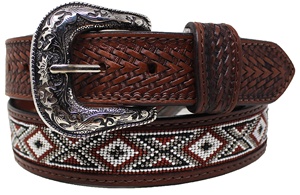 Ceinture de luxe de style western faite à la main de 1,5 pouces en cuir de vache d'Argentine, ceinture western perlée, design floral gravé à la main, ceintures western - Product Image 5