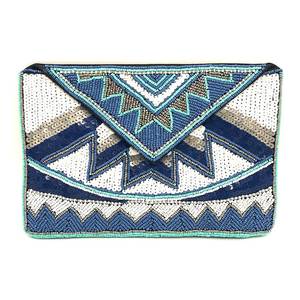 Bolso Rectangular Hecho a Mano con Cuentas y Patrón Floral Geométrico, con Cremallera, Bordado de Algodón, Decoración Artesanal, Accesorio para Fiesta - Product Image 4