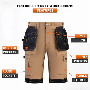 OEM Men's Pro Builder Multi-Pocket <b>Work</b> Shorts Holster <b>Cargo</b> Ruler Hip Pockets Heavy Duty Construction Workwear Wholesale - Product Image 3