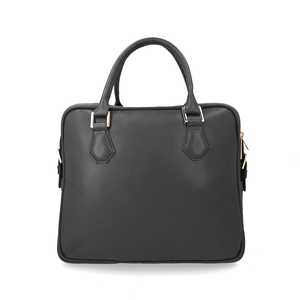 Premium Structured Black Leather Office Handbag for Women Elegant <b>Top</b> Handle Laptop Tote with Zipper Closure - Product Image 1