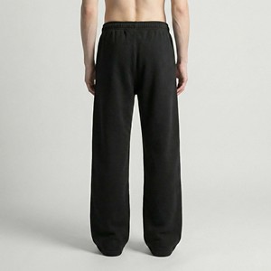 Wholesale <b>Men's</b> Solid Black Wide Leg Sweatpants Custom Heavyweight Cotton <b>Loose</b> <b>Fit</b> Baggy Mid Waist Formal <b>Joggers</b> - Product Image 2