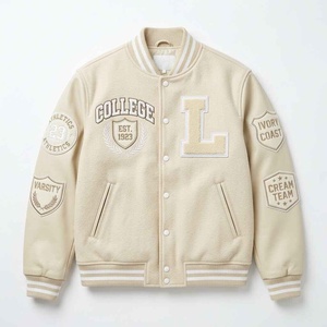 Veste universitaire vintage personnalisable avec patchs, style baseball rétro, manches en laine et cuir, veste bomber universitaire - Product Image 6