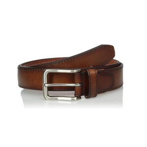 Cinturón de Cuero Genuino Marrón con Hebilla de Pin, Estilo Casual, Color Sólido, Duradero, de Piel de Vaca, con Hebilla Rectangular Plateada, en Venta - Product Image 2